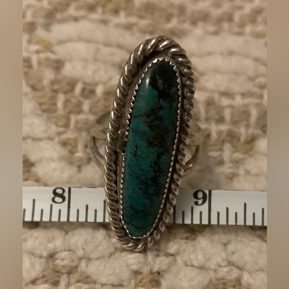 Genuine Webbed Turquoise Ring - Picture 6 of 9